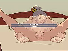 Busty Japanese Hentai Game with Cartoon Mommy