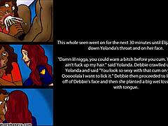 En ung mand har sex med sin modne stedmor og kurvede venner i en video med tegneserie-tema