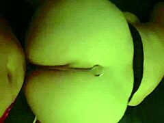 POV amateur couple with curvy MILF shaking her ass and fucking with anal toy
