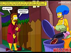 Чувственное анальное приключение Мардж Симпсон в хардкорном мультфильме