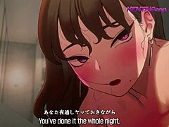 Mature woman delivers condoms in animated hentai anime style