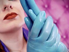 Cum-hungry MILF Ariana Grander indulges in a sensual asmr session with nitrile gloves and oil