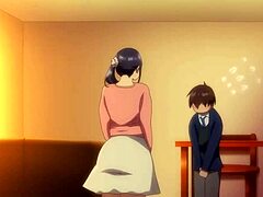 Busty Anime-Milf wird von einem jungen Jungen gefickt