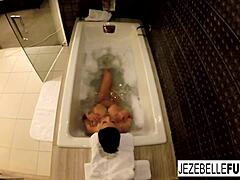 Cuban hottie Jezebelle Bond films herself indulging in a sensual bath